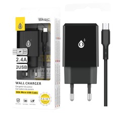 OnePlus EU Wall Charger A6197 with Micro USB cable 2 USB 5V/2.4A Black OnePlus EU Wall Charger A6197 with Micro USB cable 2 USB 5V/2.4A Black